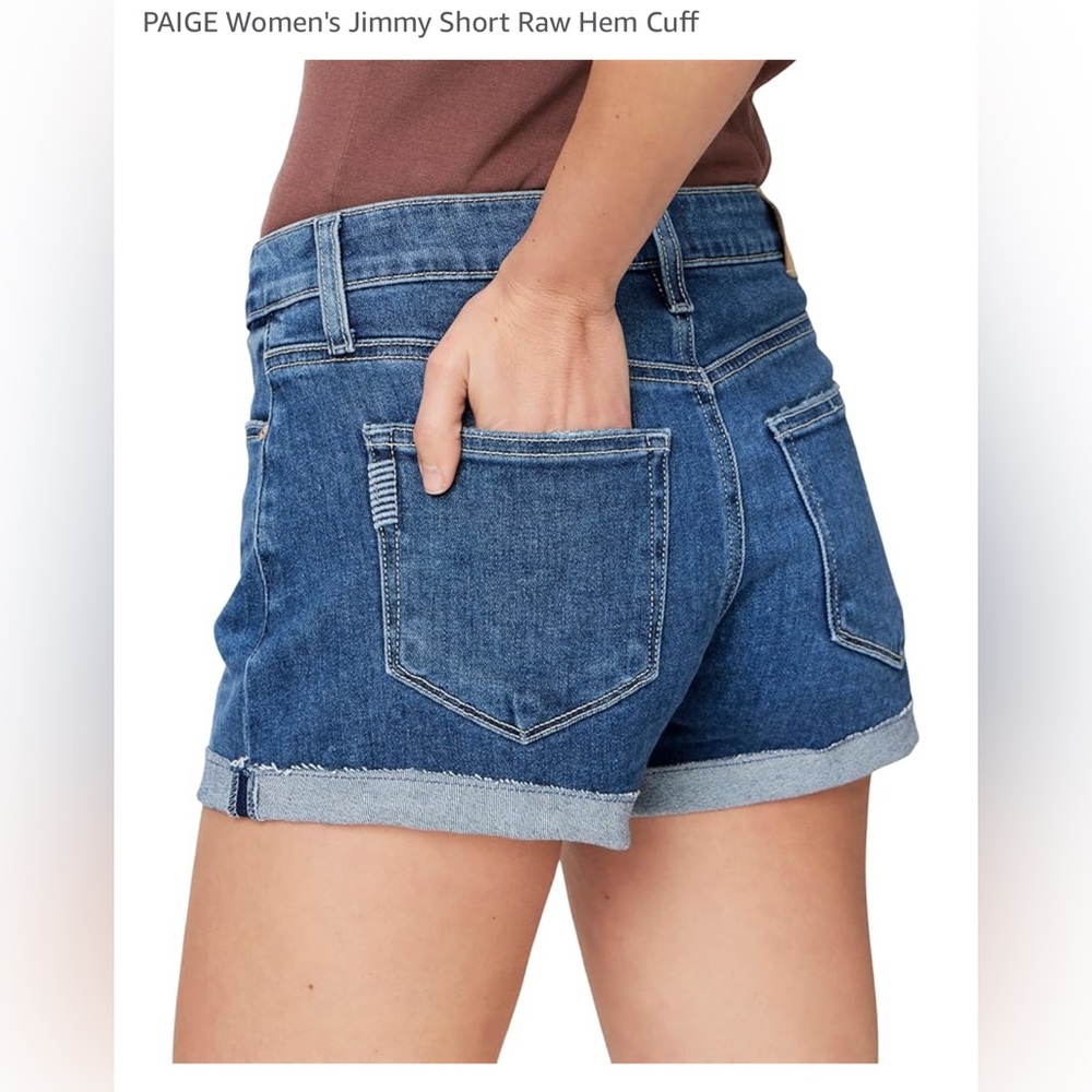 PAIGE Jimmy Jimmy Dark Blue Denim Shorts